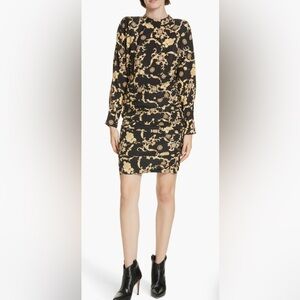 Veronica Beard Amile Long-Sleeve Dress in Black/Gold, Women’s Size 4 - Versace